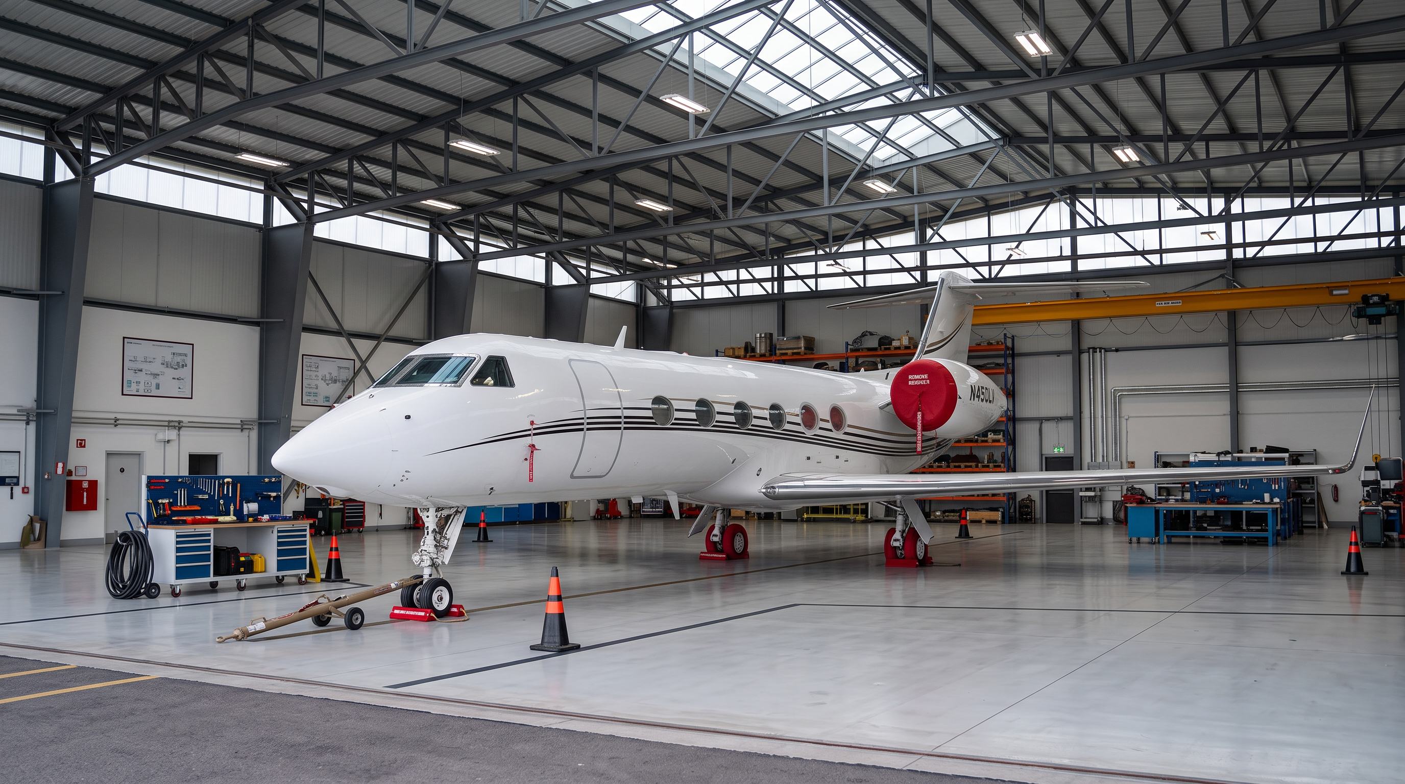Gulfstream G450 em centro de manutenção